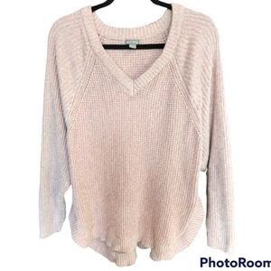 Falls Creek light pink knit asymmetrical sweater woman Large